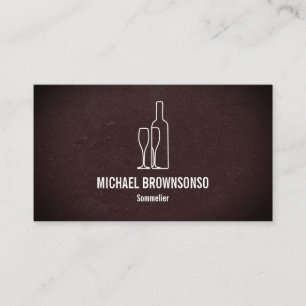 Bartender Bar Club Elegant Leather Sommelier Wine Business Card