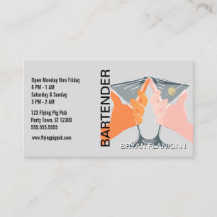 Bartender Bar Pub Owner Martinis Business Card