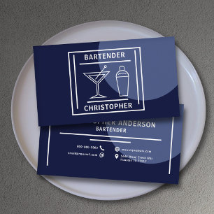Bartender - Blue Business Card