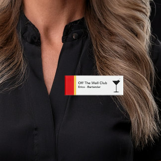 Bartender Bright Simple Name Tags New