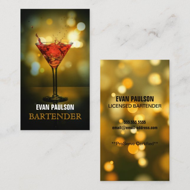 Bartender Business Card (Front/Back)