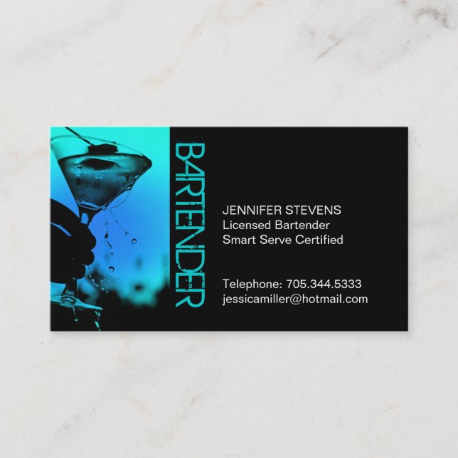 Bartender Business Card (Front)