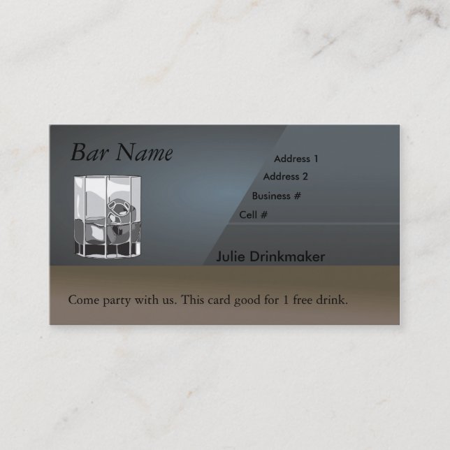 Bartender Business Cards (Front)
