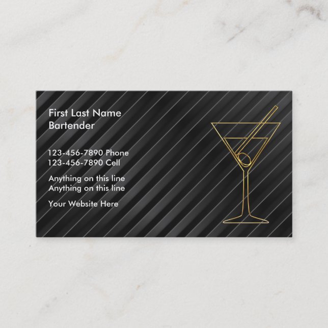 Bartender Business Cards (Front)