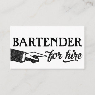 Bartender Business Cards - Cool Vintage