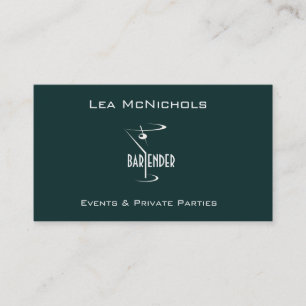 Bartender Business Cards Template Martini