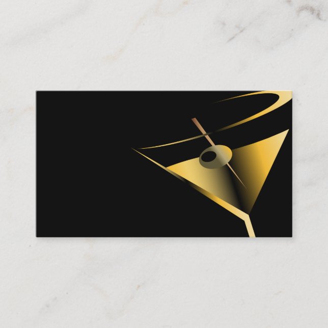 Bartender Business Cards Template Martini (Front)