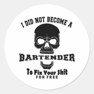 Bartender Classic Round Sticker