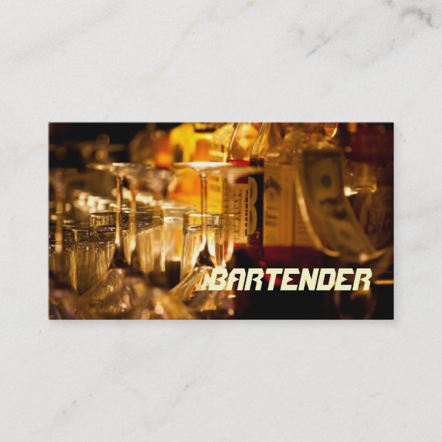 Bartender , Club, Nightlife , Business Card (Front)
