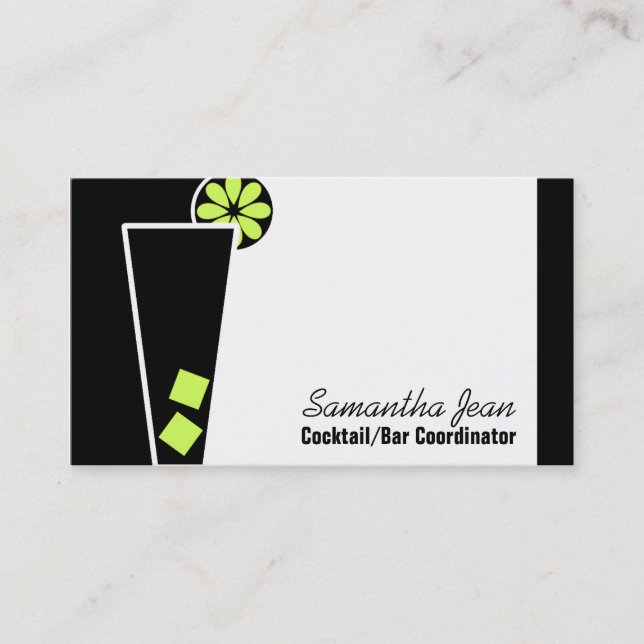 Bartender Cocktail Coordinator Business Card (Front)