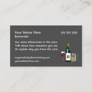 Bartender Dark Business Card