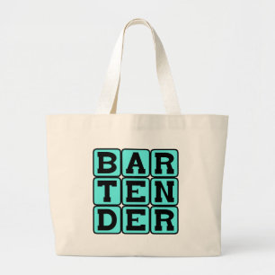 Bartender, Drink Dispenser Large Tote Bag
