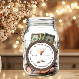 Bartender Espresso Martini Tip Jar Classic Round Sticker