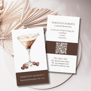 Bartender for Hire Espresso Martini Cocktail Business Card