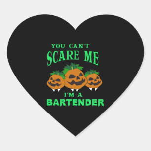 Bartender Halloween   Heart Sticker