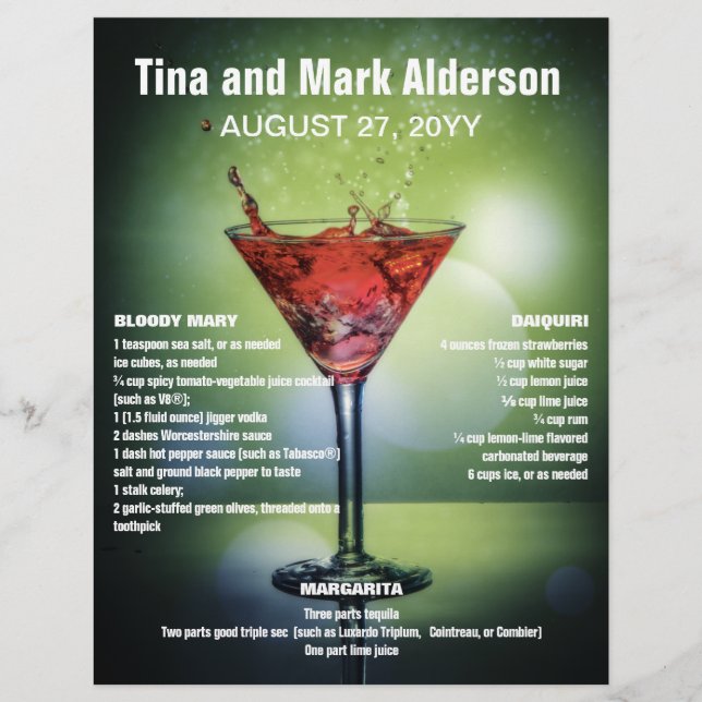 Bartender Hosting Promotional Sheet (Front)