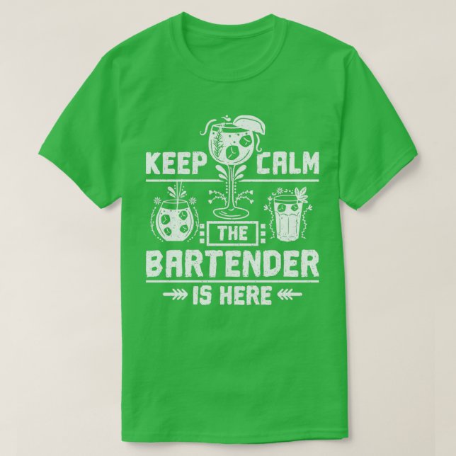 Bartender Keep Calm T-Shirt (Design Front)