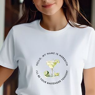 Bartender Margarita Cocktail Personalised Event T-Shirt