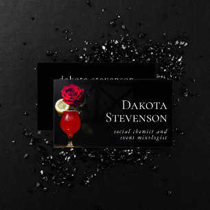 Bartender   Minimal Event or Party Social Chemist Business Card