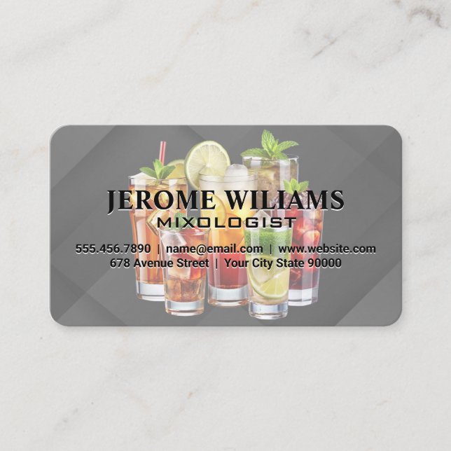 Bartender | Mix Drinks Assorted Business Card (Front)
