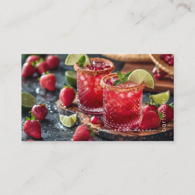 Bartender Mixologist Business Cards (Front)