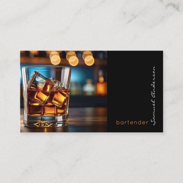 Bartender Mixologist Business Cards (Front)