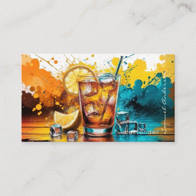 Bartender Mixologist Business Cards (Front)