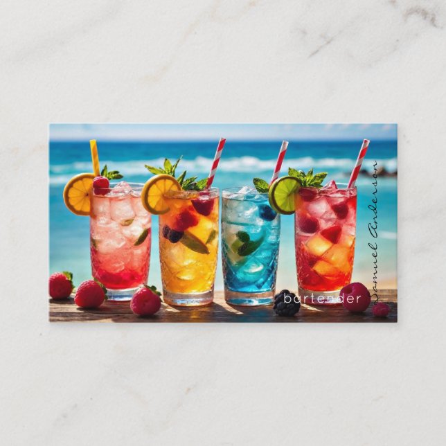 Bartender Mixologist Business Cards (Front)
