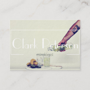 bartender mixologist green business card