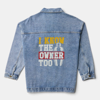 Bartender Mixologist I Know The Owner Too  Denim Jacket