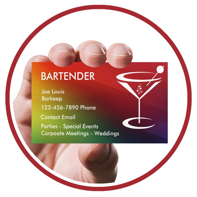 Bartender Modern Cool Business Cards (Creator Uploaded)