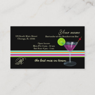 Bartender/Owner Bar Business Card