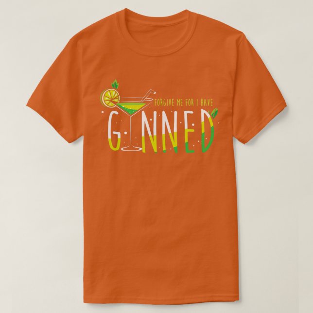 Bartender Party Cocktail Gin Pun T-Shirt (Design Front)
