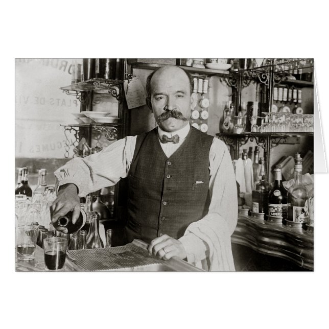 Bartender Pouring Drink, 1910 (Front Horizontal)