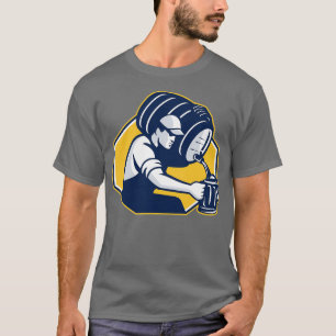 Bartender Pouring Keg Barrel Beer Retro T-Shirt