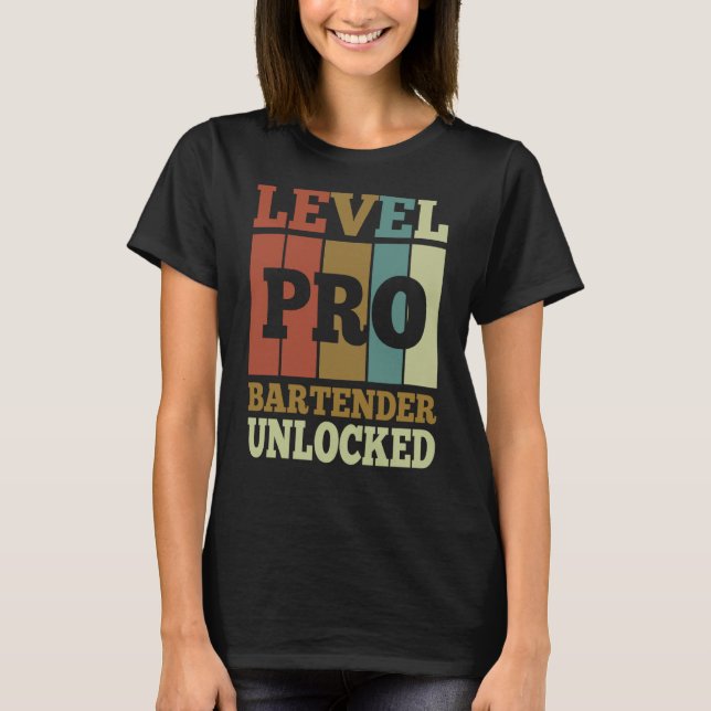 Bartender Pro Unlocked Vintage Style Unique T-Shirt (Front)