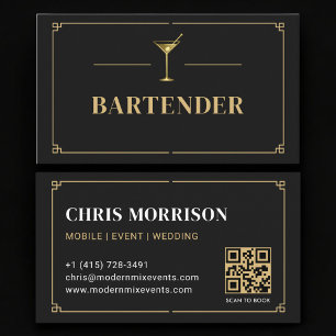 Bartender QR Code Professional Business Card