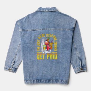 Bartender Saying Bartending Mixologist Denim Jacket