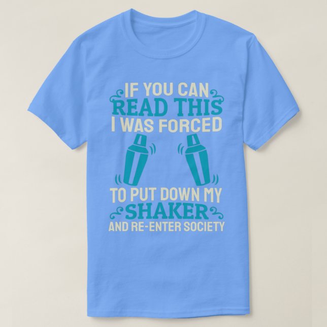 Bartender Shaker Serving Drinks Barmaid Barman Bar T-Shirt (Design Front)