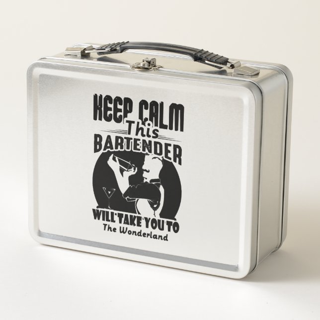 Bartender Shirt - Keep Calm This Bartender T shirt Metal Lunch Box (Front)