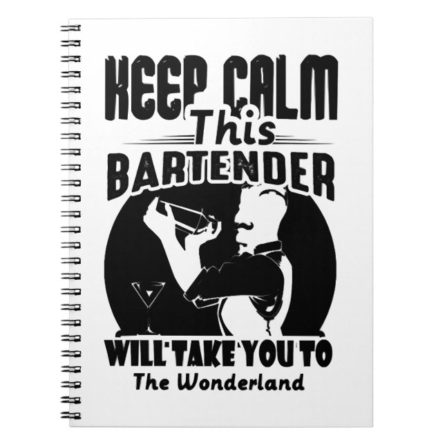 Bartender Shirt - Keep Calm This Bartender T shirt Notebook (Front)
