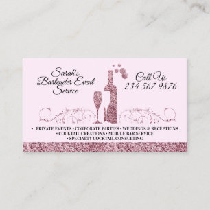 Bartender sparkling printed business card
