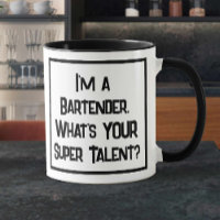 Bartender Super Talent. Barman Two Tone Coffee Mug