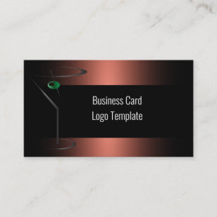 Bartender Template Business Card Logo Cocktail