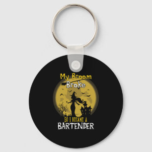 Bartender Witch Halloween Key Ring