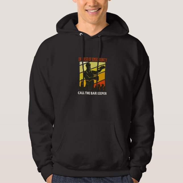 Bartender With Beard Mixologist Beardender Cocktai Hoodie (Front)