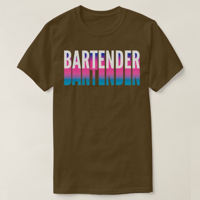 Bartender With Long Gradient Shadow 1 T-Shirt (Design Front)
