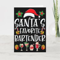 Bartender Xmas Gift Santa's Favorite Bartender Chr