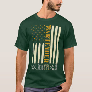 Bartending Bartender American Flag T-Shirt