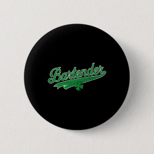 Bartending Bartender Beer Shamrock Irish St. Patri 6 Cm Round Badge